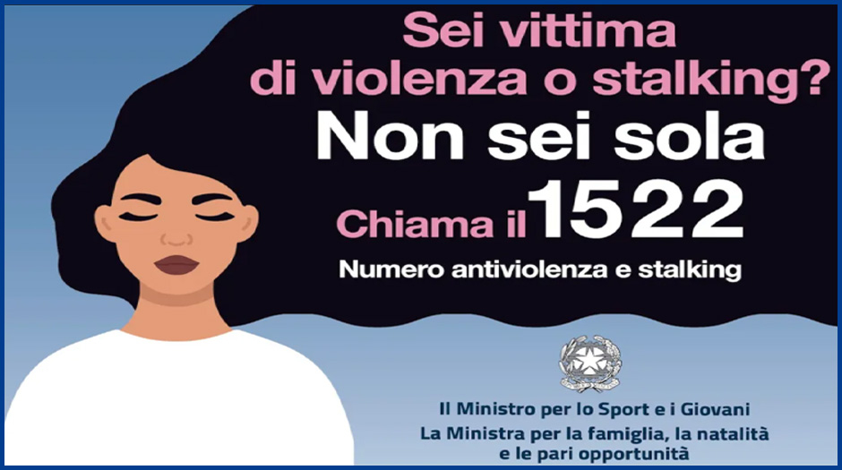 Numero verde 1522 anti-violenza e stalking: obbligo esposizione cartello.